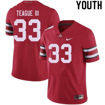 Youth Ohio State Buckeyes #33 Master Teague III Red Nike NCAA College Football Jersey January JFU4244SJ